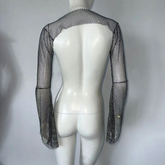 Blusa de Red Rhinestone con Tirante Elástico - Image 10