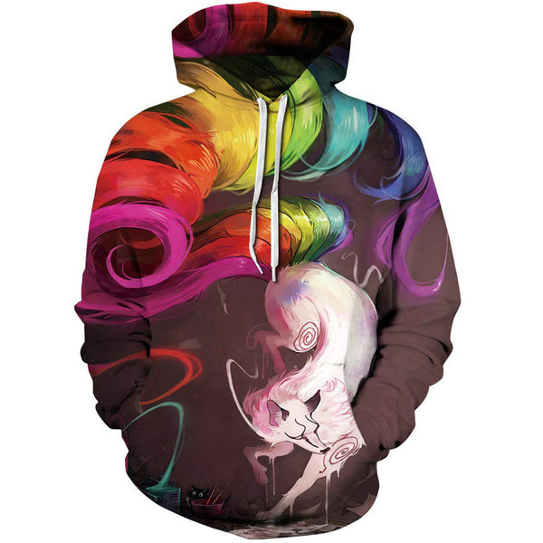 Sudadera con Estampado 3D del Zorro de Nueve Colas Multicolor
