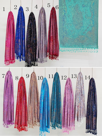 Bufanda Étnica Jacquard con Borlas de Cachemira - Image 29