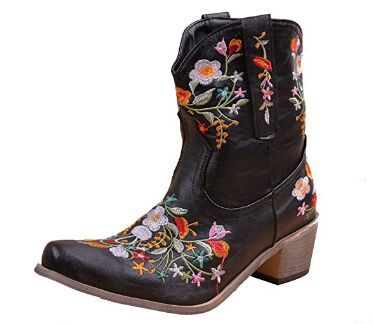Botas Bajas Punta Bordada para Mujer - Image 2