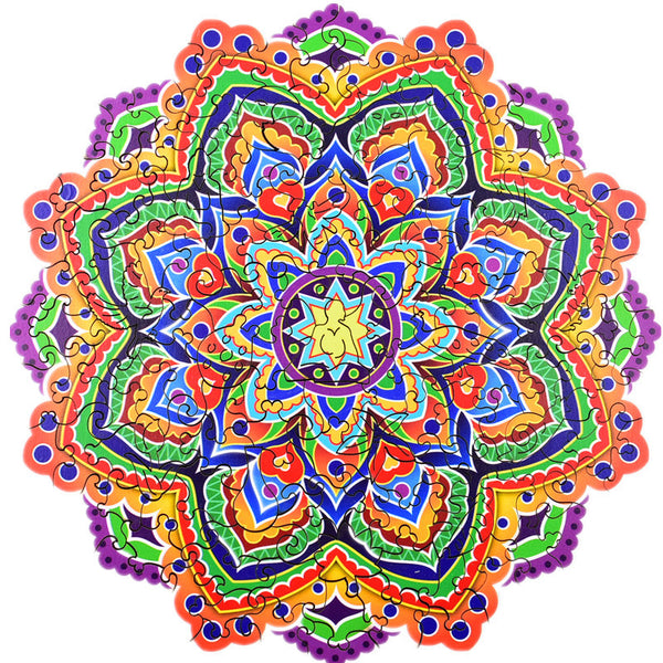 Rompecabezas de Mandala Irregular en Madera