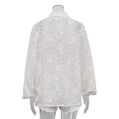 Conjunto Transparente con Bordados y Short de Talle Alto - Image 19