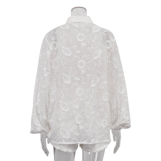 Conjunto Transparente con Bordados y Short de Talle Alto - Image 19