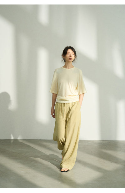 Pantalones Casuales Tencel Efecto Piedra con Cintura Elástica - Image 26