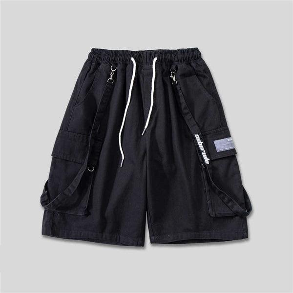 Pantalones Cortos Overol Recto Hombre Estilo Coreano Cinco Puntos Casual - Image 3