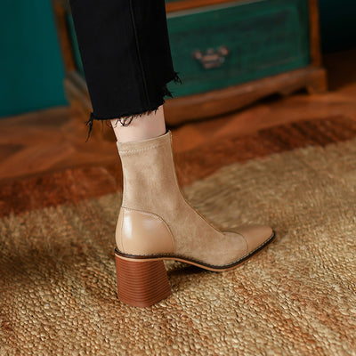 Botas de Cuero con Cierre Frontal y Costuras Elásticas - Image 11