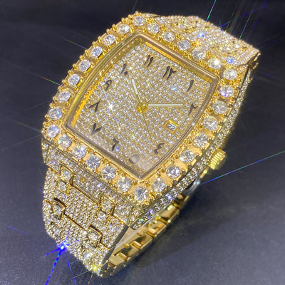 Reloj Hip Hop para Hombre con Cristales Brillantes y Movimiento de Cuarzo - Image 10