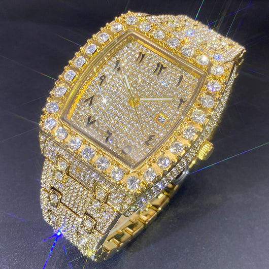 Reloj Hip Hop para Hombre con Cristales Brillantes y Movimiento de Cuarzo - Image 10