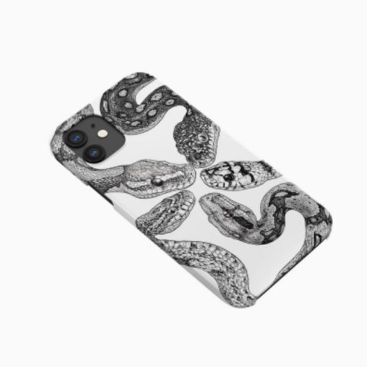 Funda Retro de Pitón en Blanco y Negro para Teléfono - Image 2