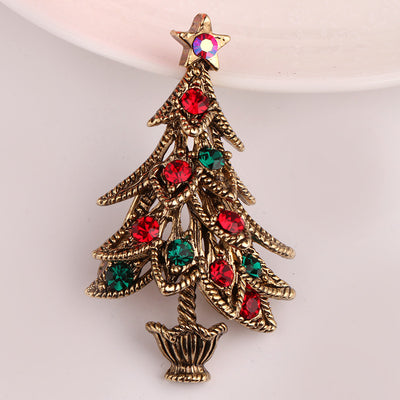 Broche Navideño Árbol Retro con Diamantes - Image 14