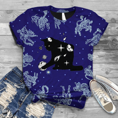 Playera Estampado Gato para Mujer - Manga Corta - Image 9