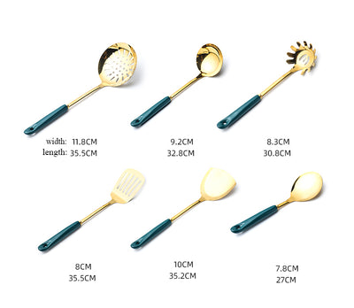 Set de 7 Utensilios de Cocina en Acero Inoxidable y Silicona Premium - Image 8