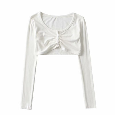 Sudadera Corta Cuello Redondo Manga Larga para Mujer - Estilo Otoño - Image 7