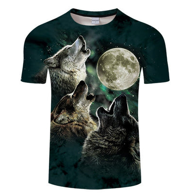 Playera con Estampado 3D de Lobo Digital - Image 7
