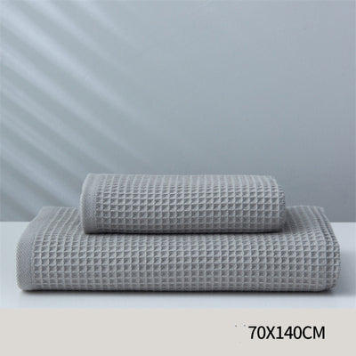 Toalla Absorbente de Algodón Puro Estilo Japonés con Patrón Honeycomb - Image 16