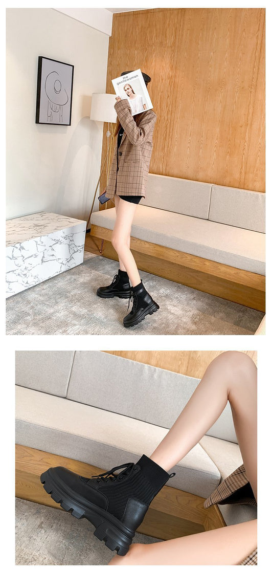Botas Martin Cortas Transpirables Antideslizantes Estilo Británico para Mujer - Image 7