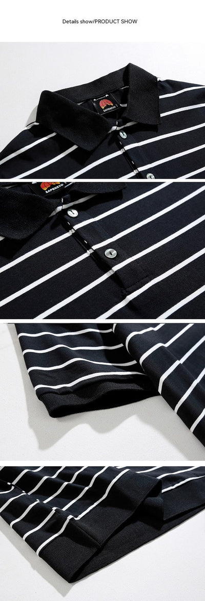 Playera de Algodón a Rayas para Hombre - Corte Relajado Verano - Image 14