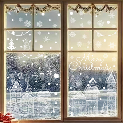Pegatinas de Copos de Nieve Navideñas para Ventanas - Decoraciones Reutilizables - Image 7