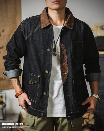 Chaqueta Safari Denim Vintage Lavado - Estilo Tough Guy para Hombre - Image 10