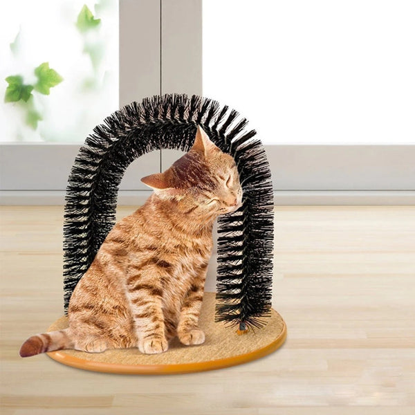 Masajeador Arqueado para Gatos - Cepillo Anticomezón con Acupresión