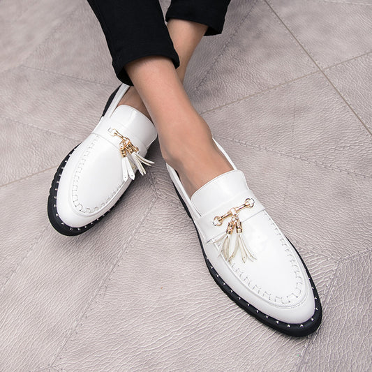 Zapatos de Cuero Casual con Punta Afilada - Diseño Moderno Liso