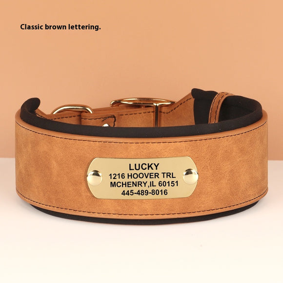 Collar Ancho para Perro con Letrero Antideslizante