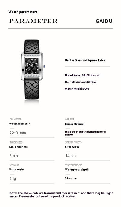 Reloj de Cuarzo Cuadrado Diamante - Lujo Asequible Retro - Image 17