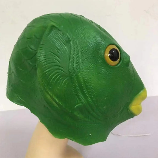Máscara de Cabeza de Pez Verde - Disfraz Viral para Fiestas y Redes Sociales - Image 3