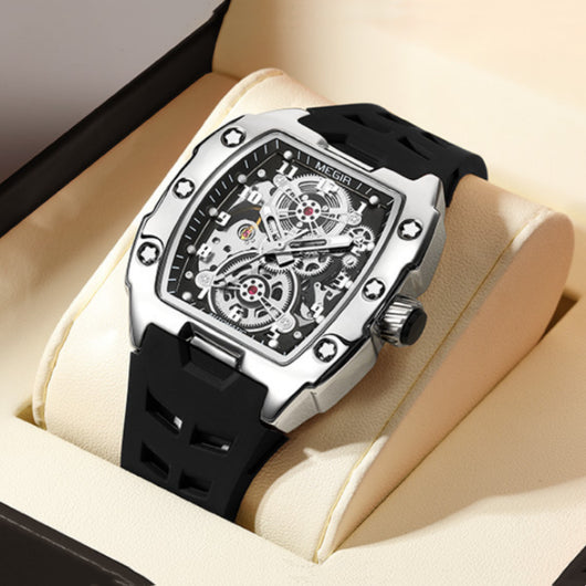 Reloj Deportivo Mecánico Resistente al Agua Diseño Cilíndrico para Hombre