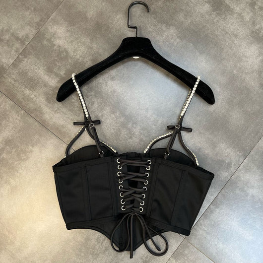 Blusa Negra Tipo Tank con Lazada y Cierre en los Hombros - Image 2