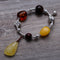 925 Sterling Silver Plated Jewelry Vintage Amber Beeswax Ladies Handmade Yellow Bracelet