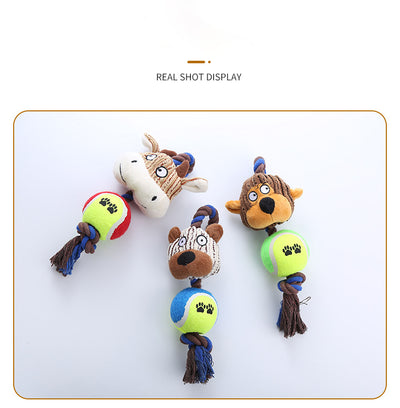 Juguete Interactivo para Perros con Cuerda y Pelota de Tenis Resistente - Image 9