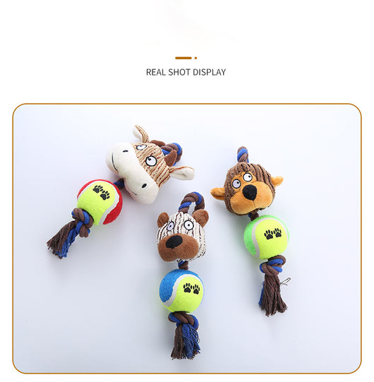 Juguete Interactivo para Perros con Cuerda y Pelota de Tenis Resistente - Image 9