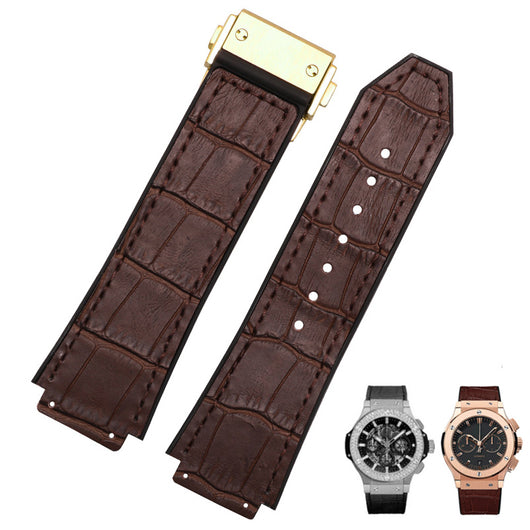 Correa de Reloj Cuero Genuino con Silicona para Hombre - Image 34