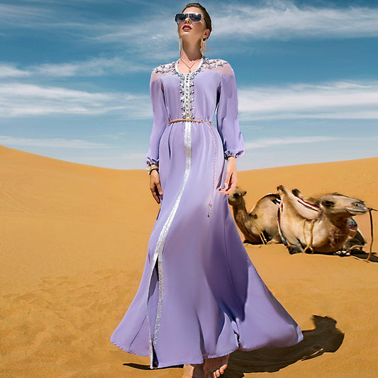 Vestido de Gala con Cristales Brillantes - Elegancia Sofisticada