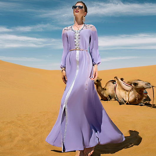 Vestido de Gala con Cristales Brillantes - Elegancia Sofisticada