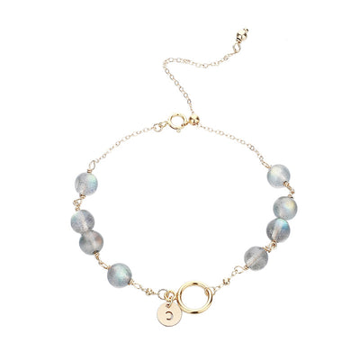 Pulsera de Cuarzo Aguamarina y Cristal Dorado para Mujer - Image 5