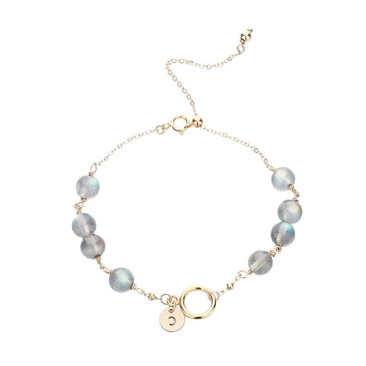 Pulsera de Cuarzo Aguamarina y Cristal Dorado para Mujer - Image 5