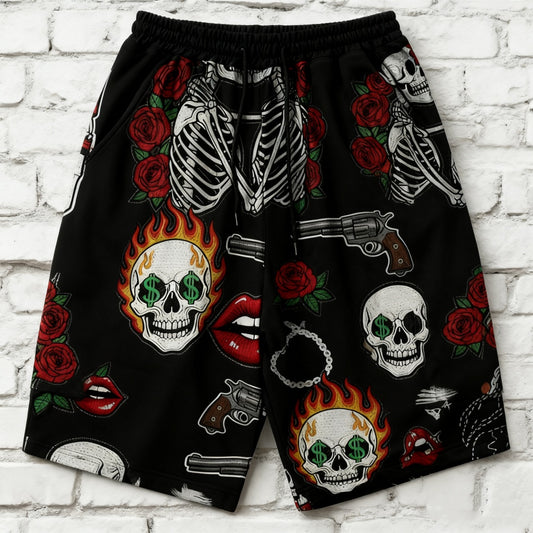 Shorts Deportivos Rectos con Estampado para Hombre