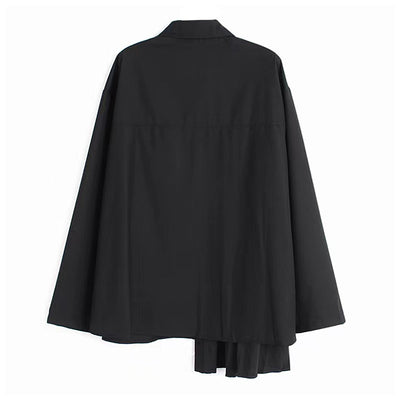 Blusa Plisada Asimétrica Estilo Británico para Mujer - Image 3