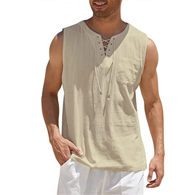 Camiseta Casual para Hombre con Cuello y Corbata - Manga Corta - Image 3