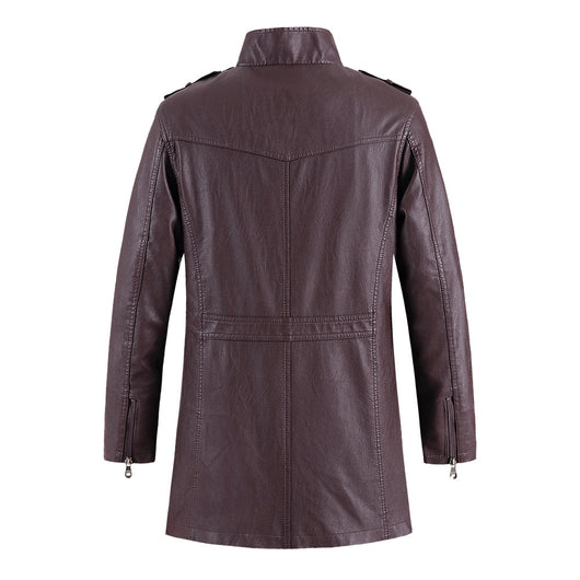 Chaqueta de Cuero Premium con Cuello de Pie para Hombre - Image 7