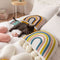 Almohada Decorativa Arcoíris Bordada para Habitación Infantil