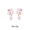 Lace Flower Verbena Gold Zircon Stud Earrings Ear Clip