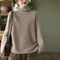 Blusa Cuello Alto Texturizada Retro para Mujer - Otoño Invierno