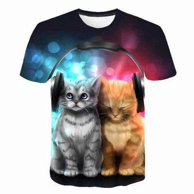 Playera de Verano para Niños Estampado Gatito Coreano - Image 39