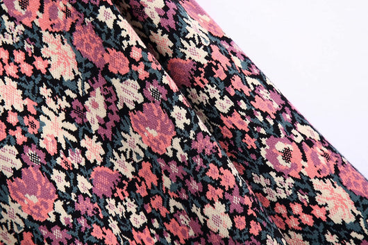 Cardigan de Punto Jacquard Floral con Personalidad para Mujer - Image 3