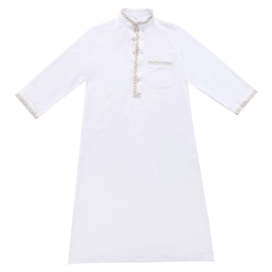 Camisa Larga de Cuello Mao con Botones - Estilo Oriente Medio - Image 37