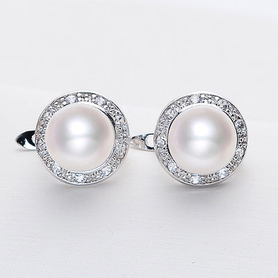 Aretes de Perlas Naturales Agua Dulce en Plata S925 - Image 2