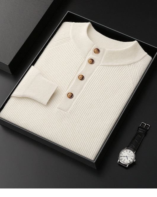 Suéter de Cachemira Cuello Medio Alto para Otoño e Invierno - Image 20